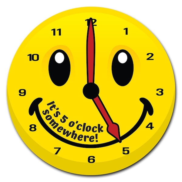 Emoji 5 Oclock Circle Corrugated Plastic Sign